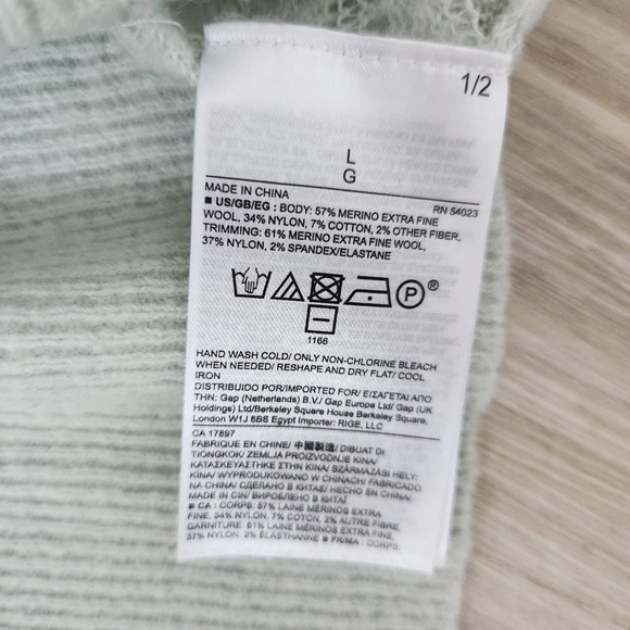 Banana Republic Mint Green Merano Wool Crew Neck Sweater - Picture 3 of 4